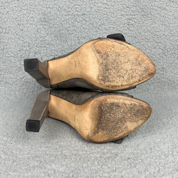 Alexander Wang Sandals Women 7 37 Shoe Grey Noemi Booties Heels Boots Peep Toe 1 - Picture 7 of 13